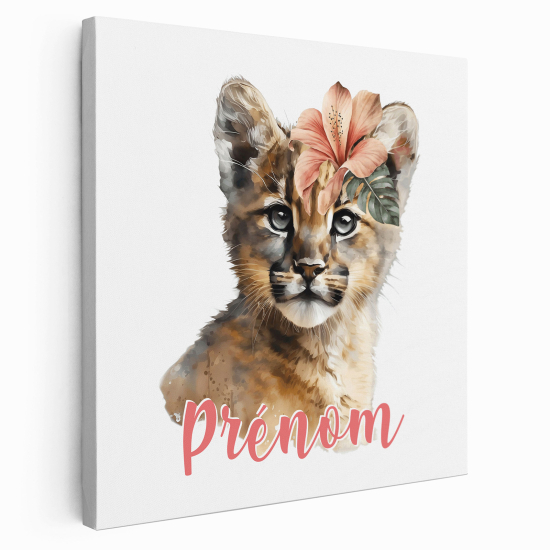 Lienzo personalizado para niños - Infantil - Bebé Puma
