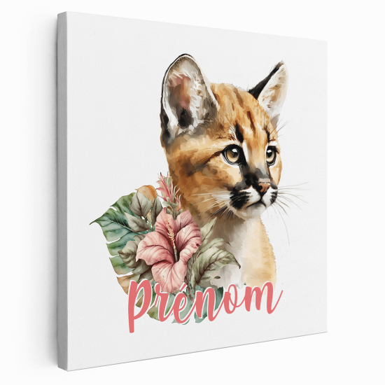 Lienzo personalizado para niños - Infantil - Bebé puma