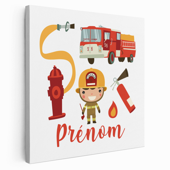 Lienzo personalizado para niños - Infantil - Bomberos