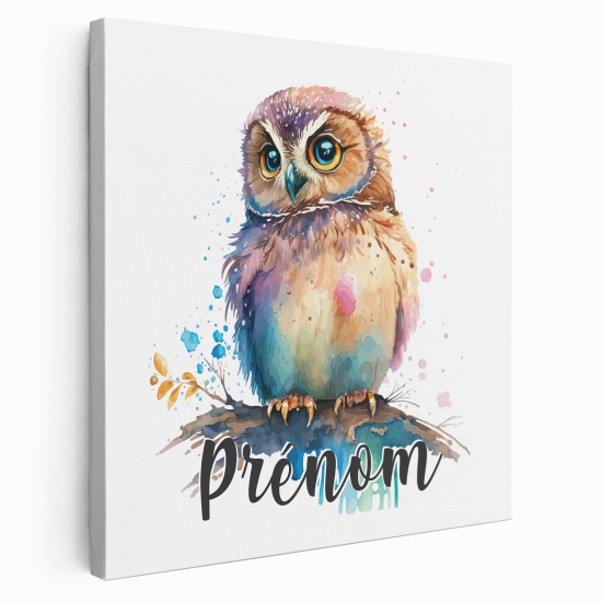 Lienzo personalizado para niños - Infantil - Búho colorido