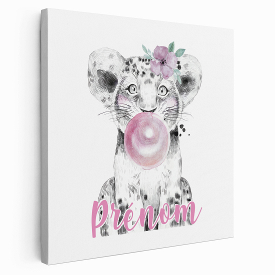 Lienzo personalizado para niños - Infantil - Cachorro de león burbuja
