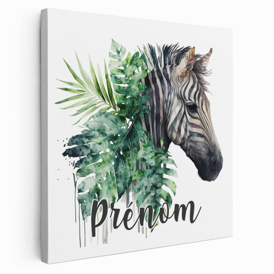 Lienzo personalizado para niños - Infantil - Cebra tropical