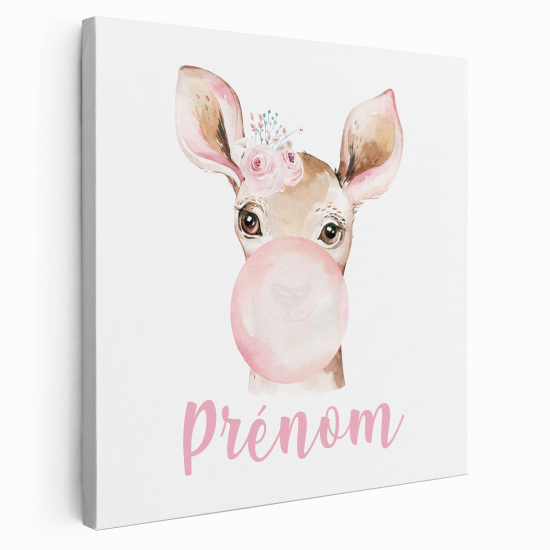 Lienzo personalizado para niños - Infantil - Cervatillo burbuja