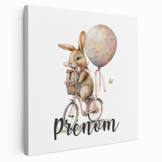 Lienzo personalizado para niños - Infantil - Conejo en Bicicleta