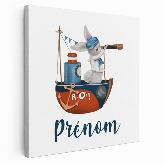 Lienzo personalizado para niños - Infantil - Conejo Marino