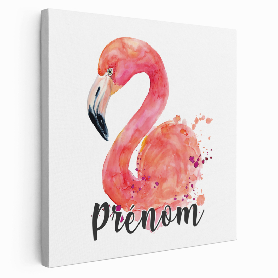 Lienzo personalizado para niños - Infantil - Flamenco Rosa
