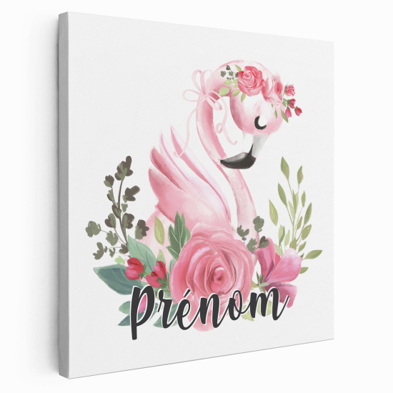 Lienzo personalizado para niños - Infantil - Flamenco Rosa