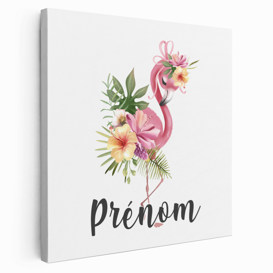 Lienzo personalizado para niños - Infantil - Flamenco Rosa