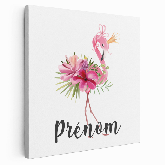 Lienzo personalizado para niños - Infantil - Flamenco Rosa