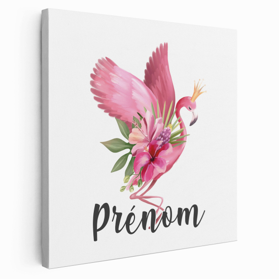 Lienzo personalizado para niños - Infantil - Flamenco Rosa