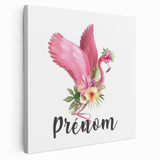 Lienzo personalizado para niños - Infantil - Flamenco Rosa