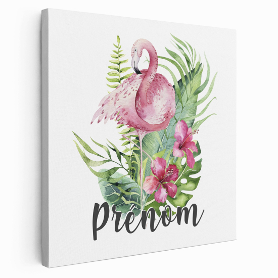Lienzo personalizado para niños - Infantil - Flamenco Rosa