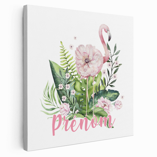 Lienzo personalizado para niños - Infantil - Flamenco Rosa