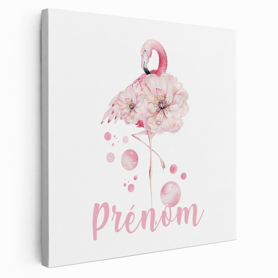 Lienzo personalizado para niños - Infantil - Flamenco Rosa