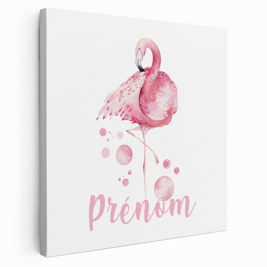Lienzo personalizado para niños - Infantil - Flamenco Rosa