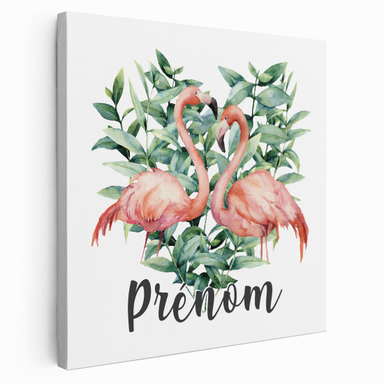 Lienzo personalizado para niños - Infantil - Flamencos Rosados