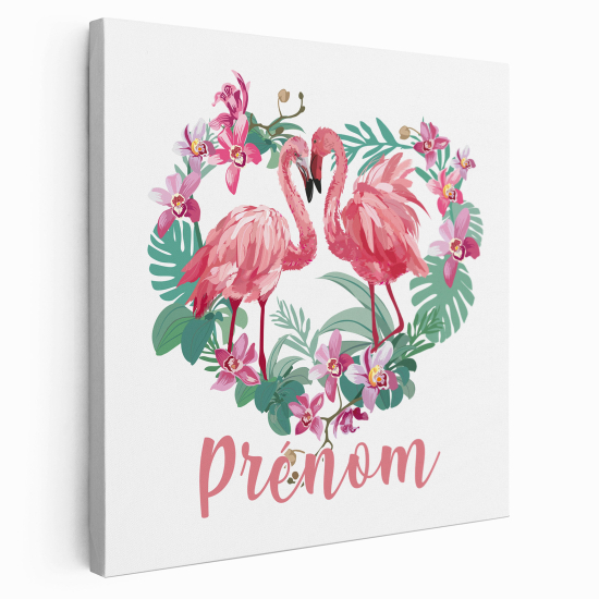 Lienzo personalizado para niños - Infantil - Flamencos rosas