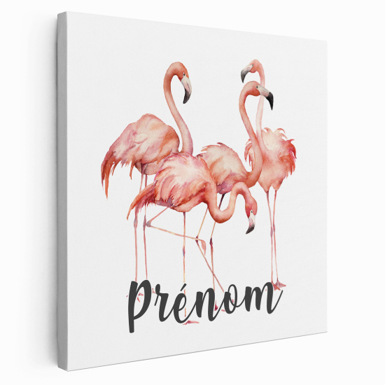 Lienzo personalizado para niños - Infantil - Flamencos rosas