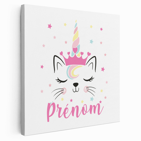 Lienzo personalizado para niños - Infantil - Gato Unicornio