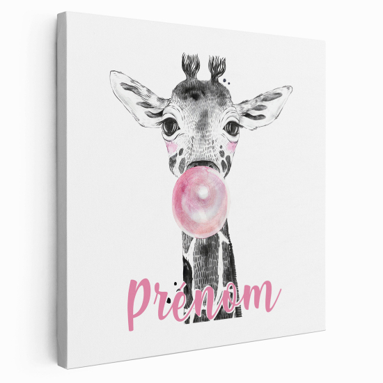 Lienzo personalizado para niños - Infantil - Jirafa burbuja