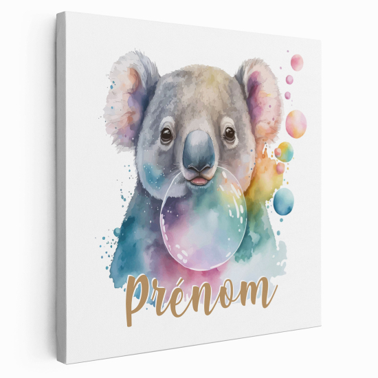 Lienzo personalizado para niños - Infantil - Koala burbuja