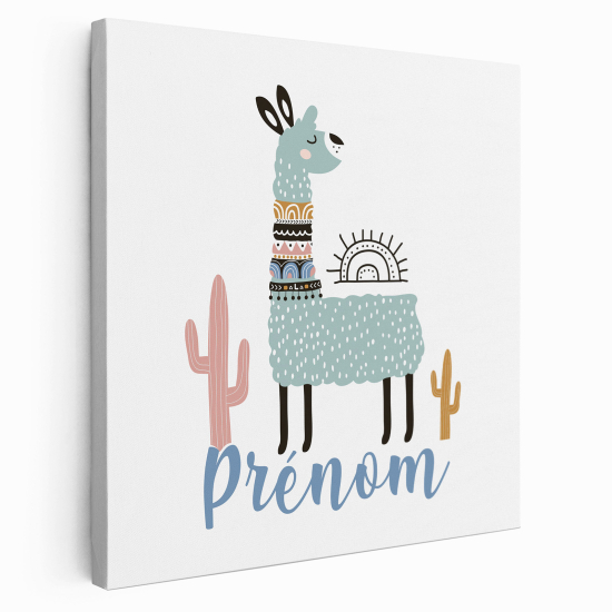 Lienzo personalizado para niños - Infantil - Lama Cactus