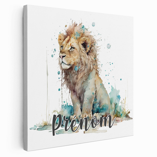 Lienzo personalizado para niños - Infantil - León colorido