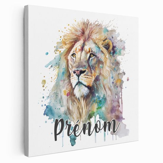 Lienzo personalizado para niños - Infantil - León colorido