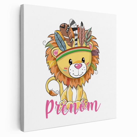Lienzo personalizado para niños - Infantil - León indio