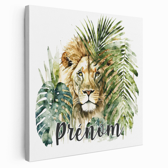 Lienzo personalizado para niños - Infantil - León tropical