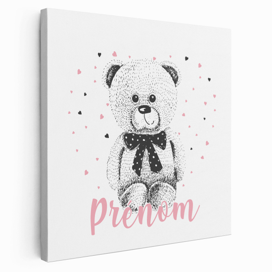 Lienzo personalizado para niños - Infantil - Osito Corazones