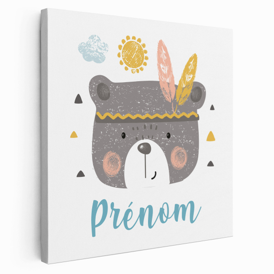 Lienzo personalizado para niños - Infantil - Osito indio