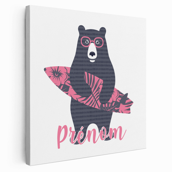 Lienzo personalizado para niños - Infantil - Oso Surfista