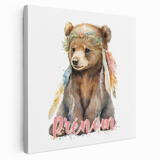 Lienzo personalizado para niños - Infantil - Osos Plumas