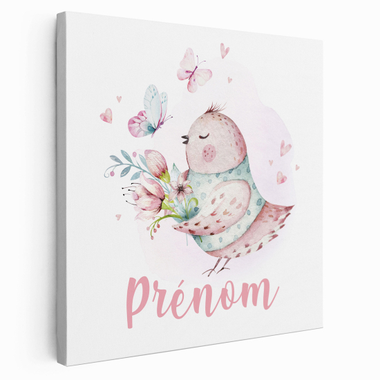 Lienzo personalizado para niños - Infantil - Pájaro Mariposas