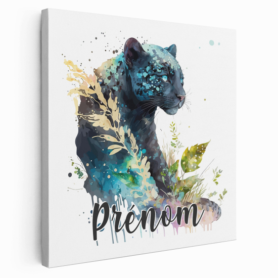 Lienzo personalizado para niños - Infantil - Pantera Negra coloreada