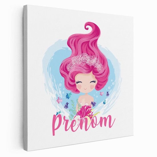 Lienzo personalizado para niños - Infantil - Pequeña Sirena Océano