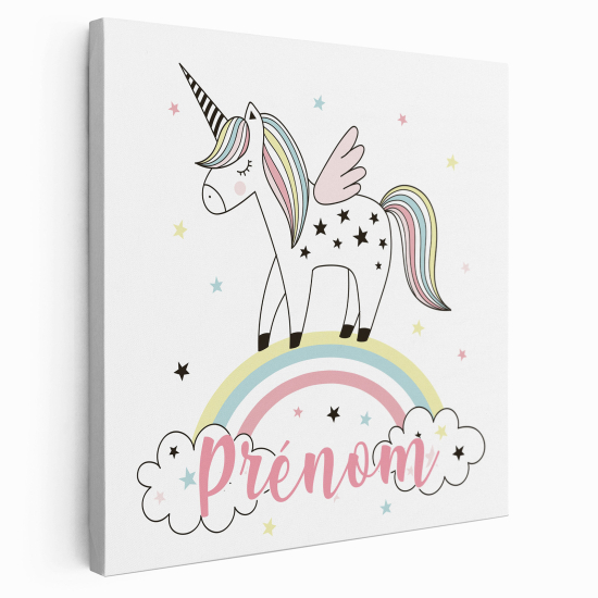 Lienzo personalizado para niños - Infantil - Unicornio arcoíris