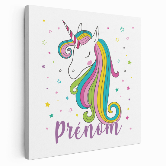 Lienzo personalizado para niños - Infantil - Unicornio estrellas