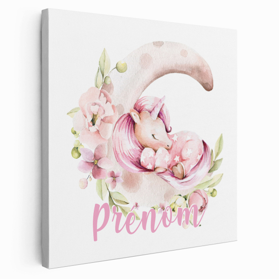 Lienzo personalizado para niños - Infantil - Unicornio Luna
