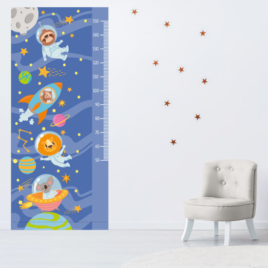 Medidor infantil Vinilo Adhesivo - Animales astronautas