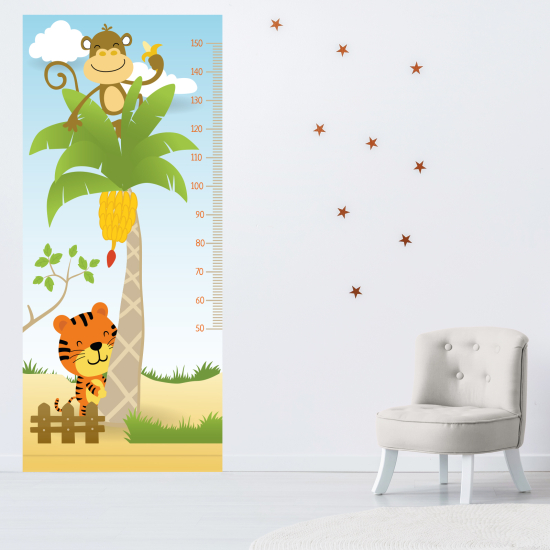 Medidor infantil Vinilo Adhesivo - Animales palmera