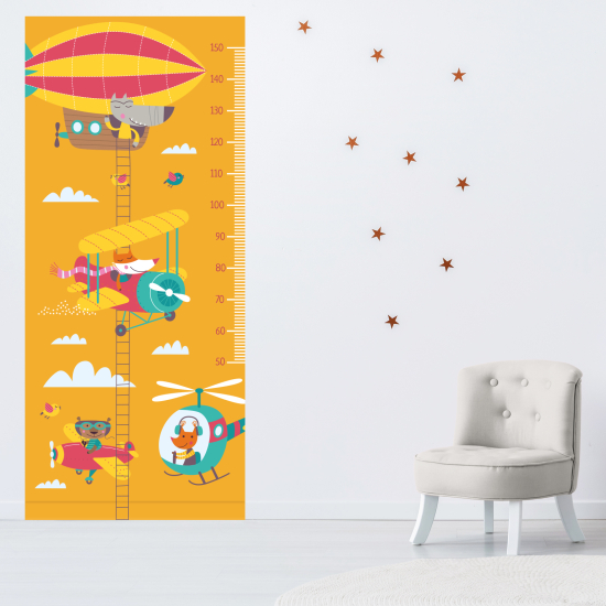 Medidor infantil Vinilo Adhesivo - Aviones animales