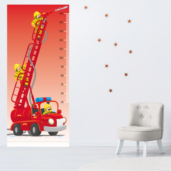 Medidor infantil Vinilo Adhesivo - Bomberos