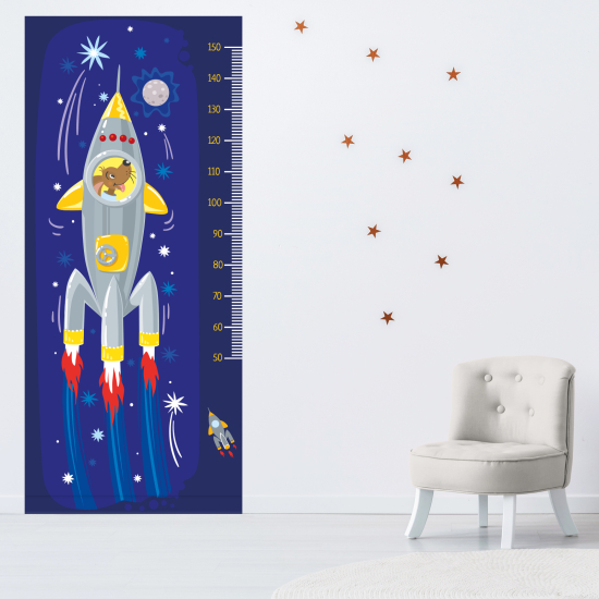 Medidor infantil Vinilo Adhesivo - Cohete