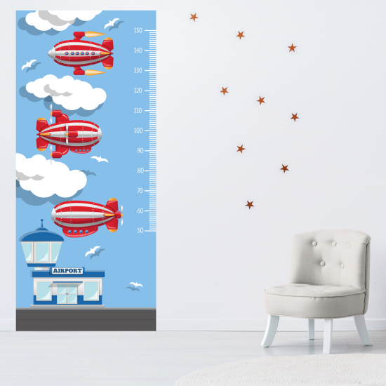 Medidor infantil Vinilo Adhesivo - Dirigibles