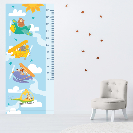 Medidor infantil Vinilo Adhesivo - Niños - Aviones animales