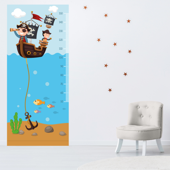 Medidor infantil Vinilo Adhesivo - Piratas
