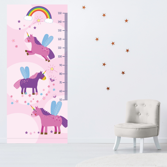 Medidor infantil Vinilo Adhesivo - Unicornios