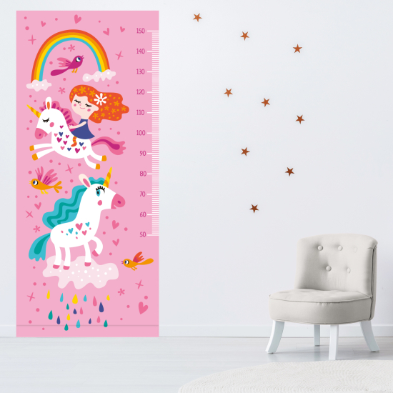 Medidor infantil Vinilo Adhesivo - Unicornios